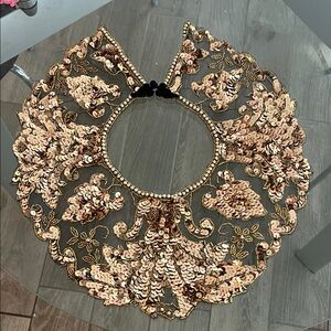 Vintage Elegant Gold Sequin Collar Necklace